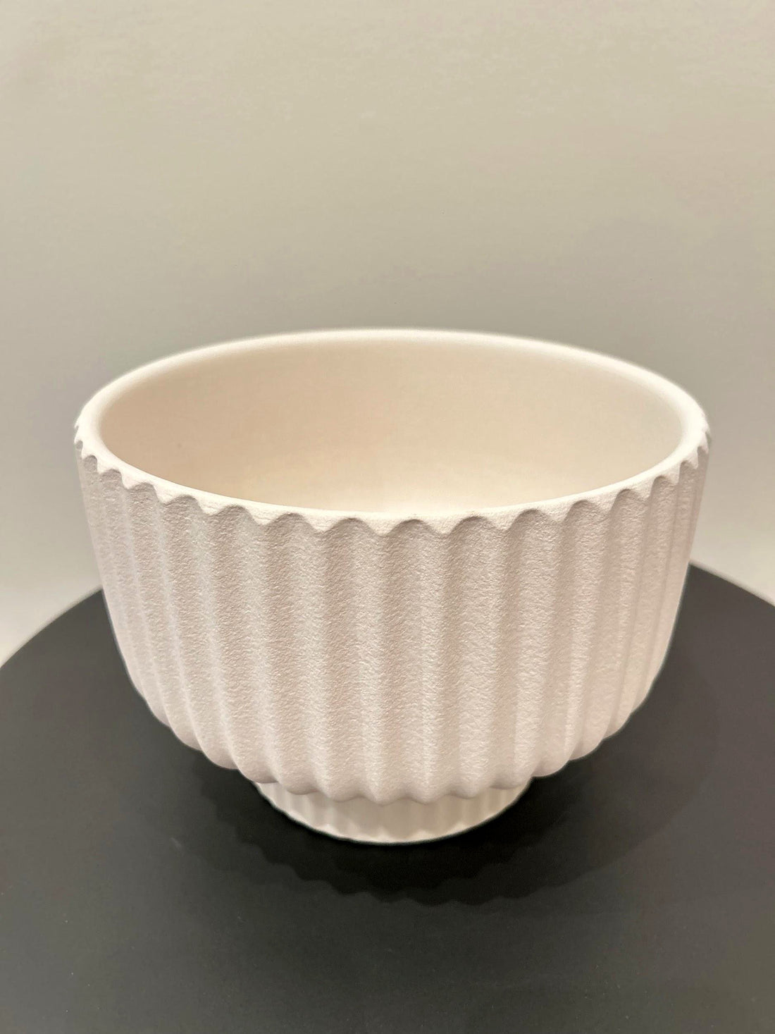 Large Ribbed Ceramic Bowl
