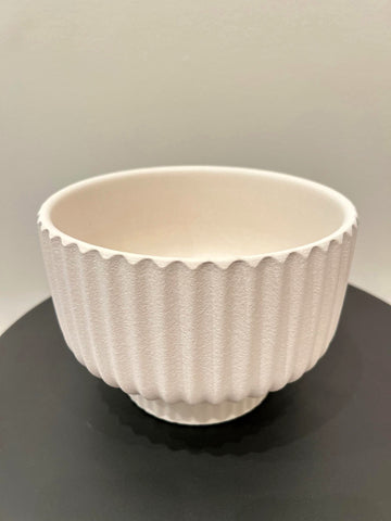 Large Ribbed Ceramic Bowl